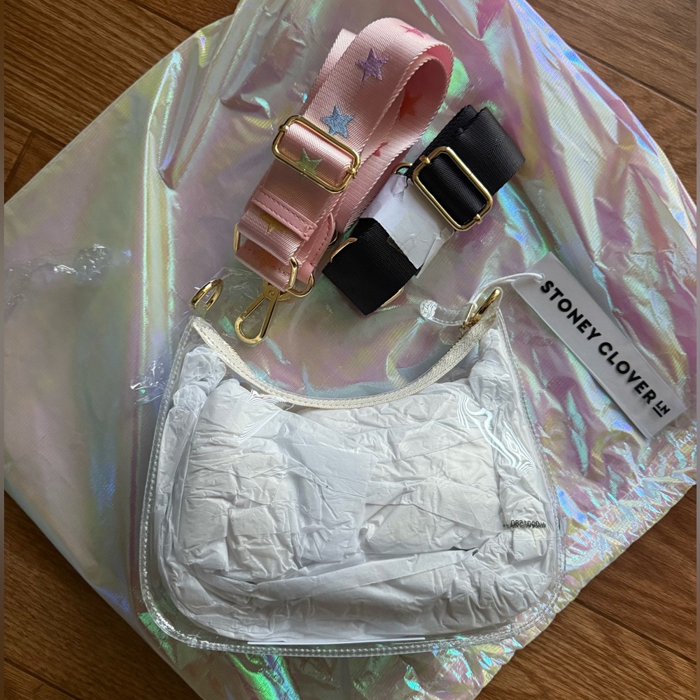 SCL Clear Curved Crossbody Bag + P&B Crossbody Strap